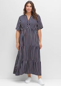 sheego Große Größen Maxikleid mit Streifenmuster, nachtblau-gestreift, Größe 48 - Damen