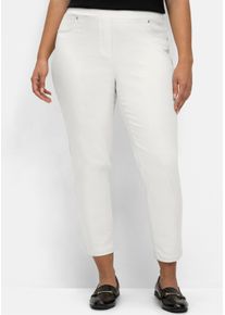 sheego Große Größen 7/8-Hose mit Schlupfbund, schmale Form, weiß, Größe 52 - Damen