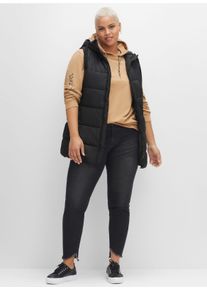 sheego Große Größen Steppweste in A-Linie, schwarz, Größe 44 - Damen