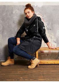 sheego Große Größen Softshelljacke mit Kapuze, schwarz, Größe 40 - Damen