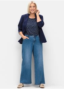 sheego Große Größen Stretch-Jeans in weiter Beinform, blue denim, Größe 56 - Damen