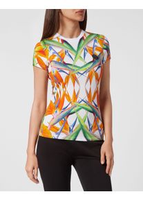 Plein Sport Damen T-Shirt "T-Shirt"0121, weiß, multicolorot, Gr. S, Obermaterial: 100% Baumwolle, Shirts
