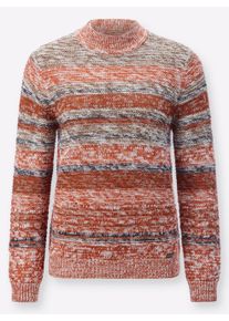 sheego Große Größen Langarm-Pullover mit Strickstruktur, rostrot-braun-meliert, Größe 54 - Damen