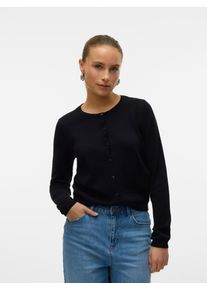 Véro Moda VERO MODA Damen Strickjacke "VMCARE STRUCTURE LS BUTTON CARDIGAN", schwarz, modisch, Gr. XS, unifarben, Strick, Obermaterial: 100% Baumwolle,