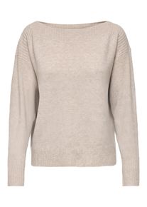 Only Damen Strickpullover "ONLGLORY LIFE LS BOATNECK CC KNT", beige, modisch, Gr. XS, meliert, Strick, Obermaterial: 93% Polyester, 4% Nylon, 3%