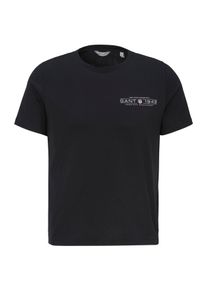 Gant Damen T-Shirt "REG SHIELD SS T-SHIRT", schwarz, casual, Gr. S, Single Jersey, Obermaterial: 100% Baumwolle, Shirts