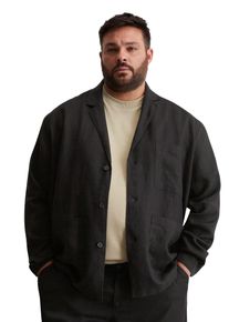 Marc O'Polo MARC O'POLO Herren Kurzjacke "aus reinem Leinen", schwarz, casual, Gr. 5XL, unifarben, Obermaterial: 100% Leinen, Jacken