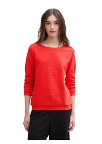 Damen Sweatshirt, rot, casual, Gr. XS, Tom Tailor Denim, Strukturmuster, Sweatware, Obermaterial: 54% Baumwolle, 44% Polyester, 2% Elasthan,