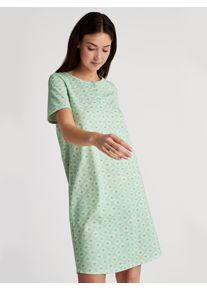 Calida Damen Nachthemd, Gr. XS, grün, Obermaterial: 100% Baumwolle, casual, Kleider, Mit Knopfleiste