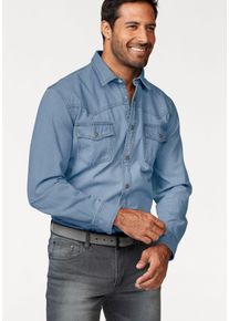 Arizona Herren Jeanshemd, blau, Basic, Gr. 39, unifarben, Jeans, Obermaterial: 100% Baumwolle, Hemden, Western Stil