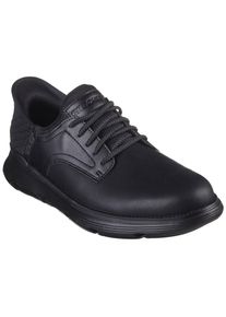 Skechers Herren Slip-On Sneaker "GARZA", Gr. 44, schwarz, Leder, casual, Schuhe, Slipper mit Heel Pillow Fersenkissen für eine optimale Passform