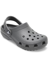 Crocs Kinder Clog "Classic K", Gr. 34, grau, Croslite, unifarben, klassisch, Schuhe, Sommerschuh, Hausschuh, Badeschuh mit schwenkbarem Fersenriemchen