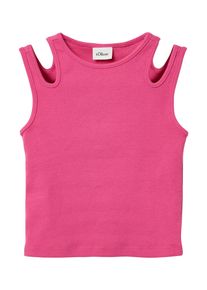 s.Oliver JUNIOR Kinder 2-in-1-Top, pink, casual, Gr. 92, Feinripp, Obermaterial: 95% Baumwolle, 5% Elasthan, Tops, mit Cat-outs