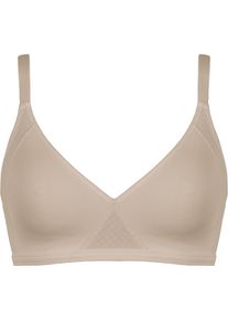 Naturana Damen Bügelloser BH, Gr. 100, beige, Obermaterial: 80% Polyamid, 20% Elasthan, unifarben, feminin, BHs, mit eleganten Spitzendetails