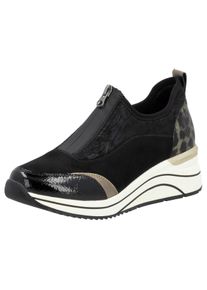 Remonte Damen Slip-On Sneaker "Elisabeth Hurley-Collection", Gr. 40, gold, Lederimitat, Textil, sportlich, Schuhe, Keilsneaker, Slipper,
