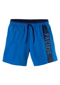 s.Oliver Herren Badeshorts, blau, Gr. M, unifarben mit Farbeinsatz, Polyester, Badehosen, in verschiedenen Unifarben
