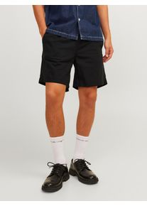 Jack & Jones JACK & JONES Herren Shorts "JPSTJAIDEN JJSUMMER JOGGER SHORT SN", schwarz, Basic, Gr. XS, unifarben, Twill, Obermaterial: 74% Baumwolle, 26% Leinen,