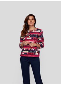 Rabe Damen 3/4-Arm-Shirt, blau, casual, Gr. 42, mehrfarbig, Jersey, Obermaterial: 76% Baumwolle, 16% Polyester, 8% Elasthan, Shirts, mit abstraktem