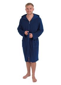 WEWO-Fashion Herrenbademantel WEWO FASHION, L:110cm in Gr. XXL, blau, Leichtfrottier, Hausmäntel, "2031, ideal für Sauna & Spa, Hotelbademantel, Morgenmantel",