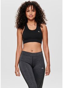 Only Play Damen Sport-Bustier "ONPDAISY", schwarz, sportlich, Gr. L, unifarben, Jersey, Obermaterial: 92% Polyamid, 8% Elasthan, BHs