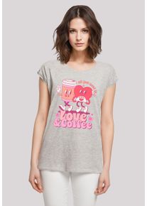 F4NT4STIC Damen T-Shirt "Love and Coffe Valentinstag", grau, casual, Gr. XXXL, Obermaterial: 100% Baumwolle, Shirts, Premium Qualität