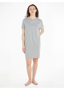 Damen Nachthemd "SHORT SLEEVE T-SHIRT DRESS", Tommy Hilfiger Underwear, Gr. XL, grau, Single Jersey, Obermaterial: 100% Baumwolle, meliert, casual,