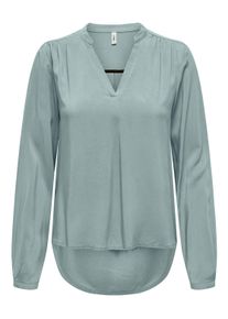 Only Damen Blusenshirt "ONLNOVA LIFE VIS L/S JOSIE TOP SOLID", blau, modisch, Gr. S, unifarben, Jersey, Obermaterial: 100% Viskose, Shirts