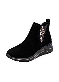 Remonte Damen Keilsneaker, Gr. 40, schwarz, Veloursleder, Elastischer Einsatz, casual, Schuhe, Boots, Chelseaboots, Stiefelette mit Softfußbett