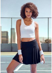 Vivance ACTIVE Damen Skort, schwarz, Basic, Gr. S, unifarben, Single Jersey, Obermaterial: 95% Viskose, 5% Elasthan, Röcke, Tellerrock mit