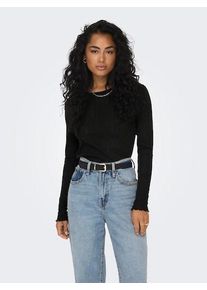 Only Damen Langarmshirt "ONLCARLOTTA L/S TOP NOOS JRS", schwarz, modisch, Gr. XL, unifarben, Jersey, Obermaterial: 100% Baumwolle, Shirts