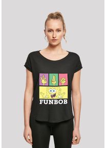 F4NT4STIC Damen T-Shirt "Spongebob Schwammkopf FUNBOB", schwarz, casual, Gr. XS, Obermaterial: 100% Baumwolle, Shirts, Damen,Premium