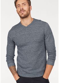 Jack & Jones JACK & JONES Herren V-Ausschnitt-Pullover "JJEBASIC KNIT V-NECK", blau, modisch, Gr. XS, meliert, Obermaterial: 100% Baumwolle, Pullover