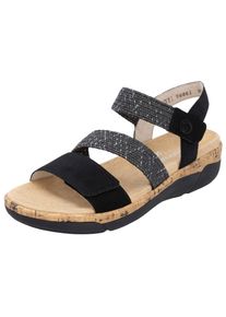 Remonte Damen Riemchensandale "Remonte Sandalen Lederimitat", Gr. 39, schwarz, Lederimitat, casual, Schuhe