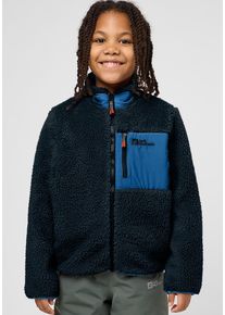 Jack Wolfskin Kinder Fleecejacke "ICE CURL JACKET K", blau, Gr. 128, Hauptmaterial: 100% Polyester; Kontrast: 100% Polyester; Futter: 100% Polyester