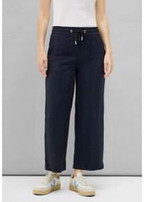 Cecil Damen Culotte, blau, casual, Gr. XS, unifarben, Stoff, 88% Viskose, 12% Polyamid, Hosen, High Waist