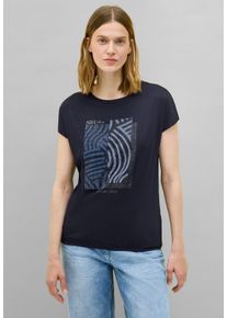 Cecil Damen T-Shirturban dunkelblau, casual, Gr. XXXL, bedruckt, Web, 50% Baumwolle, 50% Modal, Shirts, Feel Good Fit