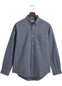 Gant Herren Businesshemd "REG OXFORD SHIRT", blau, casual, Gr. M, unifarben, Web, Obermaterial: 100% Baumwolle, Hemden, Oxford Hemd Regular Fit
