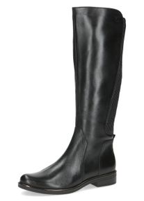 Caprice Damen Stiefel, Gr. 37,5, schwarz, Leder, Lederimitat, unifarben, Basic, Schuhe, Blockabsatz, Langschäfter, Businessstiefel in bequemer Weite
