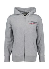 Gant Herren Kapuzensweatjacke "GRAPHIC FULL ZIP HOODIE", grau, casual, Gr. L, Sweatware, Obermaterial: 80% Baumwolle, 20% Polyester, Sweatjacken,