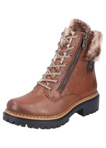 Rieker Damen Winterstiefelette, Gr. 39, braun, Lederimitat, Textil, klassisch, Schuhe, mit Fellimitat am Schaft