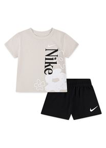 Nike Sportswear Kinder T-Shirt & Shorts "NKG WILD FLOWER TEE MESH SHORT", schwarz, Gr. 116, Obermaterial: 60% Baumwolle, 40% Polyester. Obermaterial