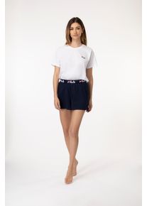 Fila Damen Shorty, Gr. Lweiß blau, Jersey, Obermaterial: 100% Baumwolle. Obermaterial 2: 100% Baumwolle, unifarben, modisch, Homewear-Sets, aus