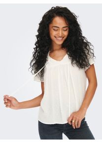 Jacqueline de Yong JDY Damen Kurzarmbluse "JDYLIMA LIFE S/S TOP WVN NOOS", rot, modisch, Gr. 42, unifarben, Web, Obermaterial: 100% Viskose, Blusen