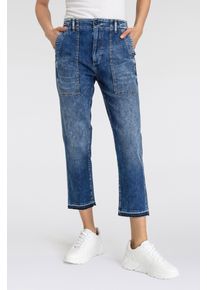 Herrlicher Damen 3/4-Jeans "Fatique Women Slim Recycled Light Denim", grau, casual, Gr. 25, Denim/Jeans, Obermaterial: 98% Baumwolle, 2% Elasthan,