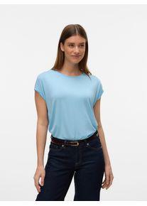 Véro Moda VERO MODA Damen Rundhalsshirt "VMAVA PLAIN SS TOP GAJRS NOOS", blau, modisch, Gr. XS, unifarben, Jersey, Obermaterial: 95% Lyocell, 5% Elasthan,