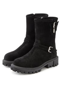 ELBSAND Damen Stiefelette, Gr. 42, schwarz, Obermaterial: 100% Rindsleder. Futter: 85% Textilmaterial, 15% Lederimitat. Decksohle: 100%