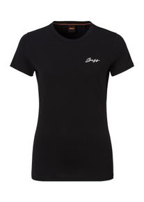 BOSS Orange Damen T-Shirt "Elogo0 Premium Damenmode", schwarz, modisch, Gr. XS, unifarben, Single Jersey, Obermaterial: 100% Baumwolle, Shirts, mit
