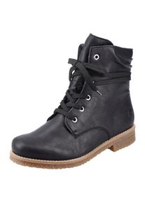 Rieker Damen Schnürstiefelette, Gr. 36, schwarz, Lederimitat, klassisch, Schuhe, mit schaftumspielender Schnürung