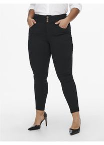 Only CARMAKOMA Damen Skinny-fit-Jeans "CARANNA LIFE HW SK ANK JEANS BLACK NOOS", schwarz, casual, Gr. 50, Denim/Jeans, Obermaterial: 53% Viskose, 29%