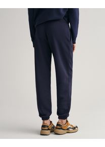 Gant Damen Sweathose "REL SHIELD SWEATPANTS", blau, sportlich, Gr. XXL, unifarben, Jersey, Obermaterial: 87% Baumwolle, 13% Polyester, Hosen, mit